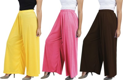 Buy That Trendz Flared Women Yellow, Pink, Brown Trousers