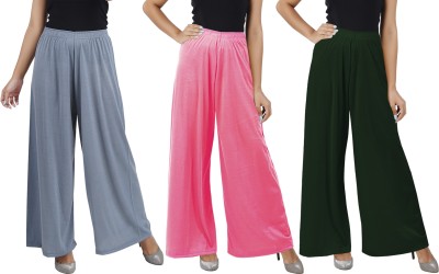 Buy That Trendz Flared Women Grey, Pink, Green Trousers