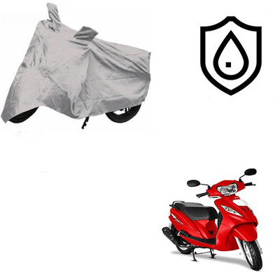 SRENTERPRISES Two Wheeler Cover for TVS(Wego, Silver)