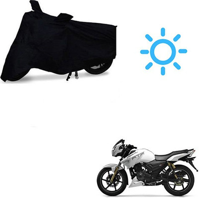 MOTOWORLD Waterproof Two Wheeler Cover for TVS(Apache RTR 180, Black)