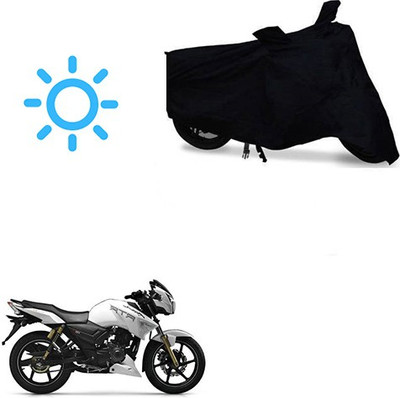 MOTOWORLD Waterproof Two Wheeler Cover for TVS(Apache RTR 180, Black)
