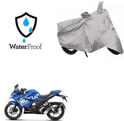 SRENTERPRISES Two Wheeler Cover for Suzuki(Gixxer SF, Silver)