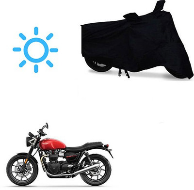 SRENTERPRISES Two Wheeler Cover for Triumph(Twin spark, Black)