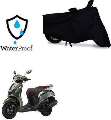 SRENTERPRISES Two Wheeler Cover for Yamaha(Fascino, Black)