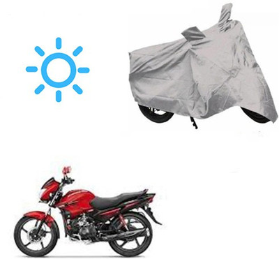 SRENTERPRISES Two Wheeler Cover for Hero(Glamour FI, Silver)
