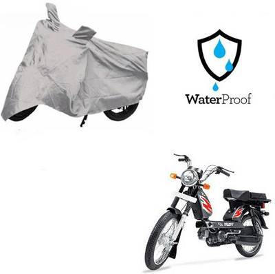 MOTOWORLD Waterproof Two Wheeler Cover for TVS(Heavy Duty Super XL, Silver)