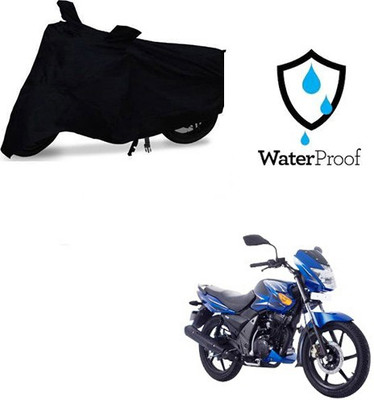 MOTOWORLD Waterproof Two Wheeler Cover for TVS(Flame SR125, Black)