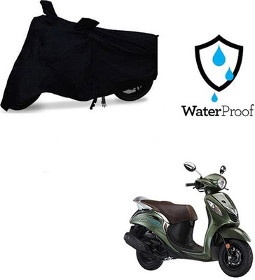 SRENTERPRISES Two Wheeler Cover for Yamaha(Fascino, Black)