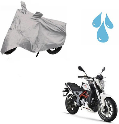 saanvi Waterproof Two Wheeler Cover for DSK Benelli(TNT 25, Silver)