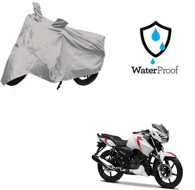 MOTOWORLD Two Wheeler Cover for TVS(Apache RTR 160, Silver)