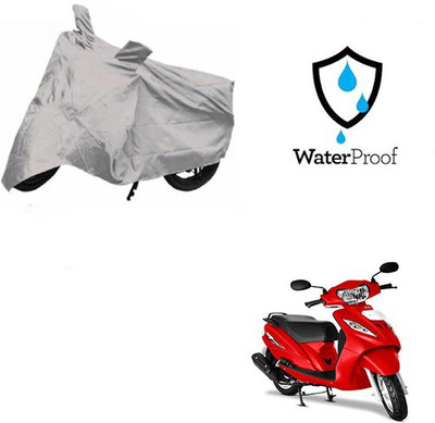 SRENTERPRISES Two Wheeler Cover for TVS(Wego, Silver)