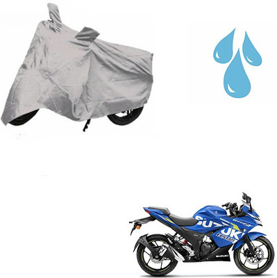 saanvi Waterproof Two Wheeler Cover for Suzuki(Gixxer SF, Silver)