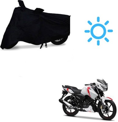 Mdstar Waterproof Two Wheeler Cover for TVS(Apache RTR 160, Black)