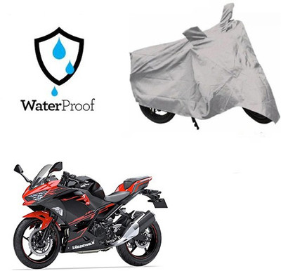 SRENTERPRISES Two Wheeler Cover for Kawasaki(Ninja 250, Silver)