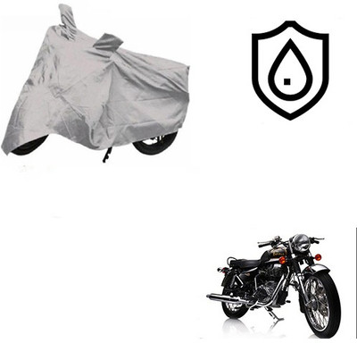 SRENTERPRISES Two Wheeler Cover for Royal Enfield(Electra Delux, Silver)