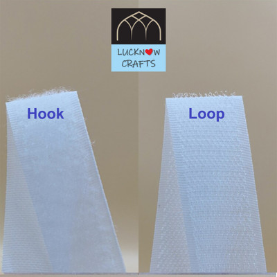 Lucknow Crafts Imported Premium Sew-On 10 mtr Hook and Loop Velcro Tape Fastener Strap | 25mm Wide Sew-on Velcro(White)