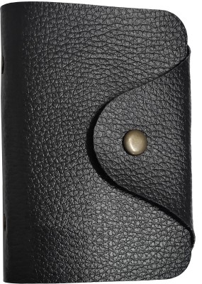 WOOD BAZAR Men Black Artificial Leather Card Holder(11 Card Slots)