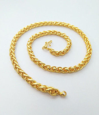Jagsun Stylish and Trendy Beautiful design Linked chain for Men & Boys Gold-plated Plated Brass Chain