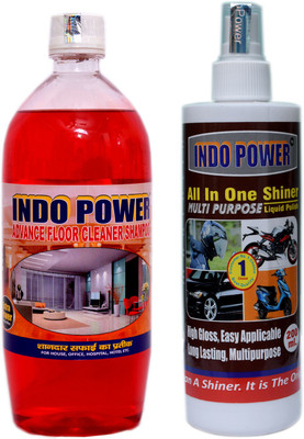INDOPOWER ADVANCE FLOOR CLEANER SHAMPOO (ROSE) 1ltr.+ALL IN-ONE MULTI-PURPOSE SHINER 200ml.(1200 ml)