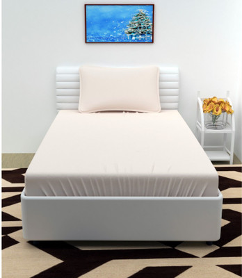 SHUKRAN Microfiber Single Flat 180 TC Solid Bedsheet(Pack of 1, Beige)