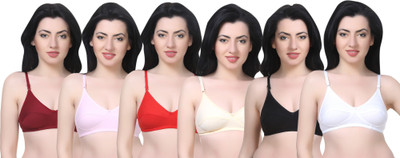 Lady One Women T-Shirt Non Padded Bra(Multicolor)