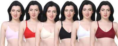 Zivosis Daily use everyday bra for girl and women for every occassion formal party wear collage office ethnic Women Full Coverage Non Padded Bra(Red, Maroon, Pink, Black, White)