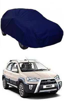 W proof Car Cover For Toyota Etios Cross (Without Mirror Pockets)(Blue)