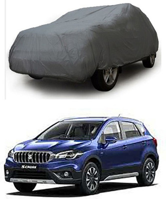 W proof Car Cover For Maruti Suzuki S-Cross (Without Mirror Pockets)(Grey)