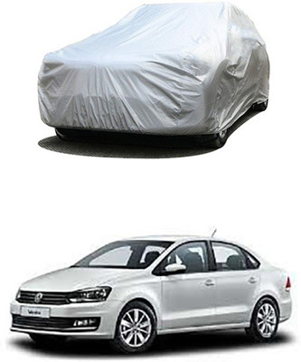 W proof Car Cover For Volkswagen Vento (Without Mirror Pockets)(Silver)