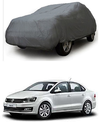W proof Car Cover For Volkswagen Vento (Without Mirror Pockets)(Grey)