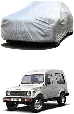 W proof Car Cover For Maruti Suzuki Gypsy (Without Mirror Pockets)(Silver)
