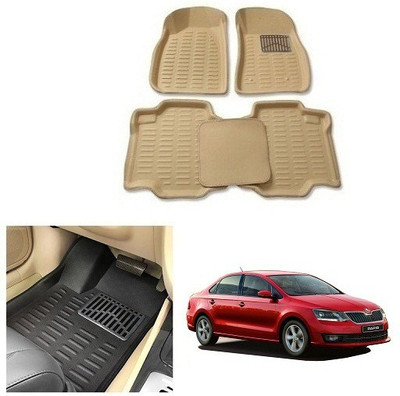 After cars Plastic 3D Mat For  Skoda Rapid(Beige)