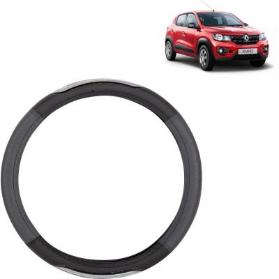 Rhtdm Steering Cover For Renault Kwid(Black, Grey, Leatherite)