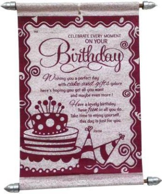 Jiyansh Creation Happy Birthday Scroll Card Gift for Loved Ones - Family and Friends (Red) Greeting Card(Red, Pack of 1)