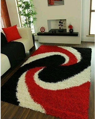 RM Handloom Red Polyester Carpet(3 ft,  X 5 ft, Rectangle)