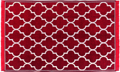 Linen Basics Maroon Chenille Runner(5 ft,  X 7 ft, Rectangle)