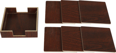 Wenzel Square Reversible Wood Coaster Set(Pack of 6)