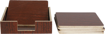 JOREN Square Reversible Wood Coaster Set(Pack of 6)