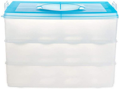 PAVITYAKSH Plastic Egg Container  - 3 dozen(Blue)