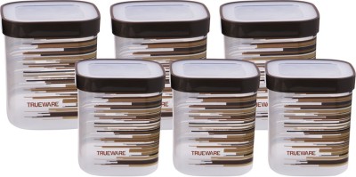 Trueware Plastic Grocery Container  - 750 ml, 750 ml, 750 ml, 1000 ml, 1000 ml, 1000 ml(Pack of 6, Brown)