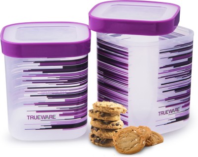 Trueware Plastic Grocery Container  - 1000 ml, 1500 ml(Pack of 6, Purple, White)