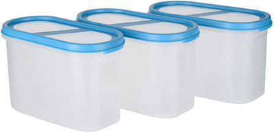Cutting EDGE Polypropylene Grocery Container  - 1200 ml(Pack of 3, Blue, Clear)