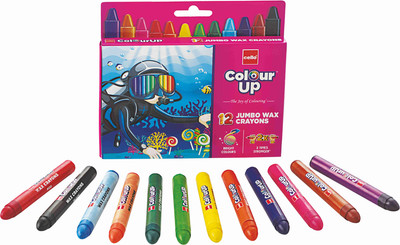 Cello ColourUp Jumbo Wax Crayon 12 Shades(Multicolor)