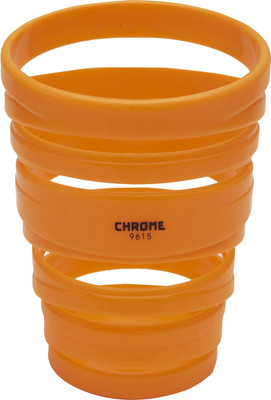 CHROME 1 Compartments Plastic Pen Stand(Orange)