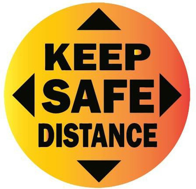VVWV KEEP SAFE DISTANCE SIGN STICKER Emergency Sign