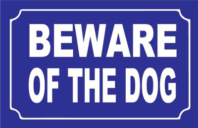 VVWV BEWARE OF THE DOG SIGN STICKER Emergency Sign