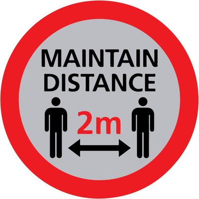 VVWV MAINTAIN DISTANCE SIGN STICKER Emergency Sign