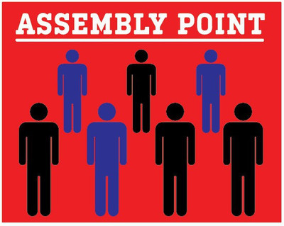 VVWV ASSEMBLY POINT SIGN STICKER Emergency Sign