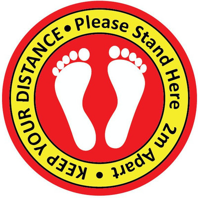 VVWV KEEP YOUR DISTANCE PLEASE STAND HERE SIGN STICKER Emergency Sign