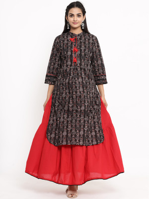 MIRAVAN Women Kurta Skirt Set